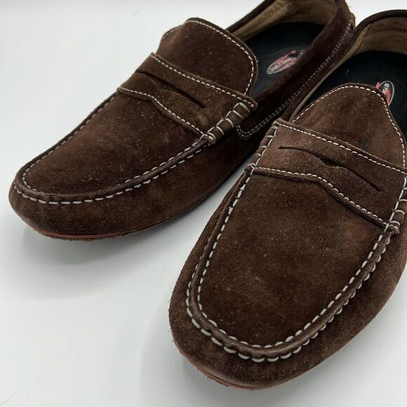 ECCO Brown Suede Casual Penny Loafers Size 44/10-10.5 Slip On Comfort Shoes B16B main image 8